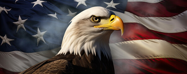 Bald eagle american flag.