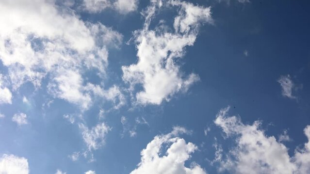blue sky and white clouds, timelaps