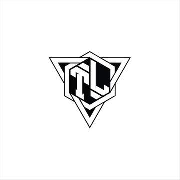 recommend clip art: TL Letter Logo monogram hexagon shape with triangle geometric outline sharp modern design