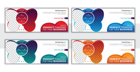 Creative and modern butterfly shape facebook marketing and advertising corporate business facebook cover web banner template 2023 and 2024.