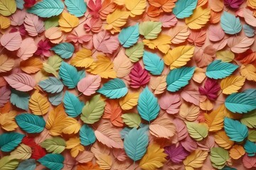 Fototapeta na wymiar Pastel Colorful Leaves Background, Pastel Leaves Background, Leaves Background, Leaves Wallpaper, AI Generative