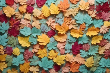 Fototapeta na wymiar Pastel Colorful Leaves Background, Pastel Leaves Background, Leaves Background, Leaves Wallpaper, AI Generative