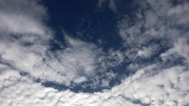 blue sky and white clouds timelaps