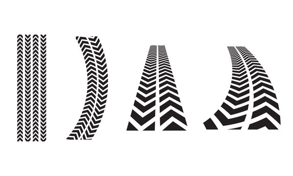 monochrome tire tracks. vector illustration