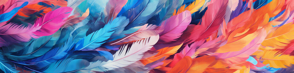 A Risograph Illustration of Exaggerated, Layered Feathers of an Exotic Bird