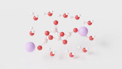 borax molecule 3d, molecular structure, ball and stick model, structural chemical formula food additives e285