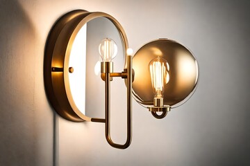 modern lamp fixed on the the wall in interior of a luxury home