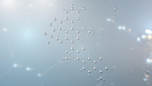 asundexian molecular structure, 3d model molecule, inhibitor of factor xia, structural chemical formula view from a microscope