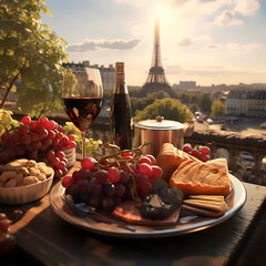 🗼 A Taste of Parisian Delight with a View! 🍽️✨ Relish a plate of exquisite cuisine with the iconic Eiffel Tower as your backdrop. It's a dining experience that combines culinary excellence with the 