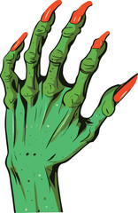 Nail Polish Green Zombie Hand vector for tshirt, sticker, print. Tshirt Print, Halowen vector