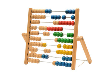 old wooden abacus with beads no background transparent png format