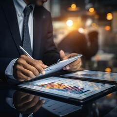 businessman using digital tablet