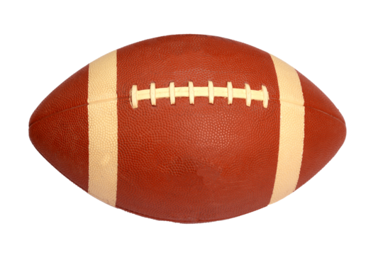 American football close up on no background transparent png