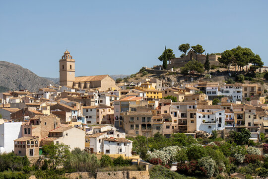 panoramic view of the beautiful spanish mediterranean village of Polop