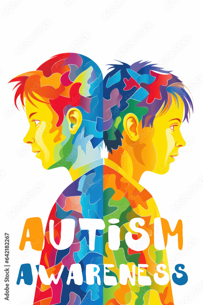 Poster a couple of people that are standing next to each other. digital image. differences in development.