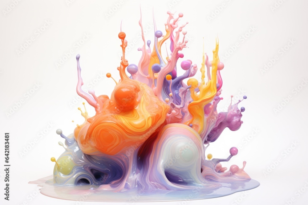 Poster a very colorful object on a white surface. digital image.
