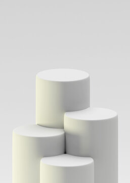 platform stage for product presentation in 3d, cylinder shapes