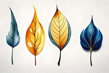 Fototapeta premium set of autumn leaves