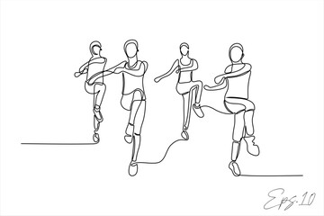 Fototapeta na wymiar vector illustration continuous line of gymnastic sport woman