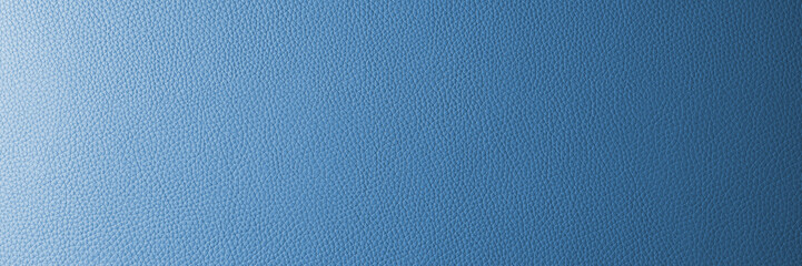 Abstract background, wide banner with blue gradient leather texture. Genuine structure, luxury pattern. Gradient, wallpaper, panoramic, wide, web banner, design element, backdrop.