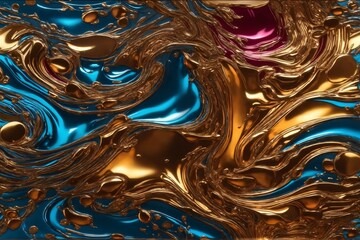 Liquid Style Metal Wallpaper, Liquid Metal Background, Liquid Abstract Background, AI Generative