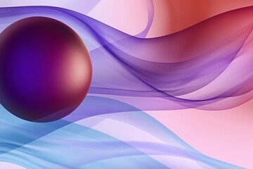 Dreamy and Surreal Image of Purple Ball and Waves AI Generated