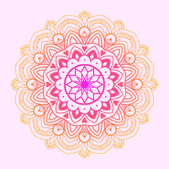 Fototapeta na wymiar Dreamy Gradient elegant colorful Vector mandala design. Creative background floral invitation, logos, design idea mandala design template vector. 