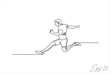 vector illustration
continuous line of male sport high jump