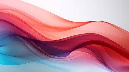 Fluid Red and Blue Shape on White Background, AI Generated