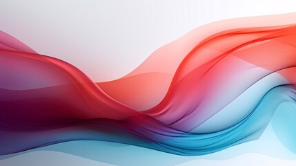 Fluid Red and Blue Shape on White Background, AI Generated