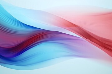 Fluid Red and Blue Shape on White Background, AI Generated