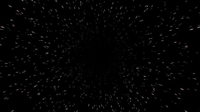 Stars warp speed stretch constant, 4k 24p with alpha channel for transparency