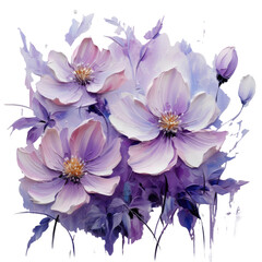 purple flower arrangement transparent background