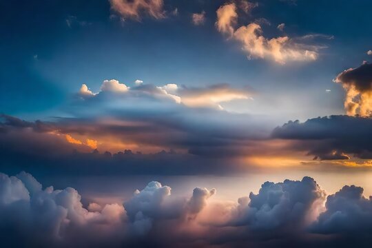 Gorgeous Panorama twilight sky and cloud at morning background image 