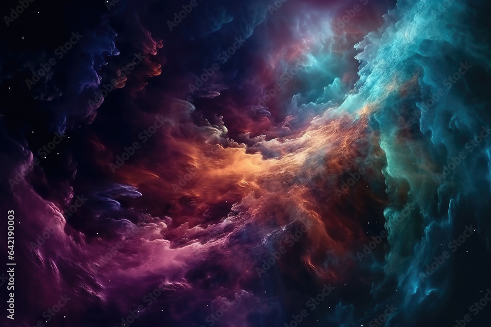 Wall mural nebula sky patterns with colorful smokey clouds
