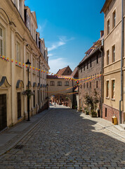 Historic Spichrzowa street in Grudziadz