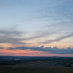 A landscape with a sunset