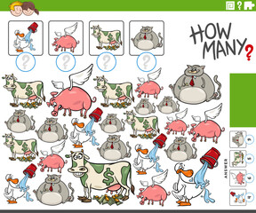 how many cartoon animal characters and sayings counting game