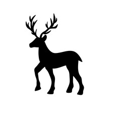 christmas deer silhouettes vector 