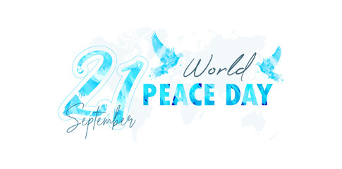 world peace day - 21 september. peace day celebration with abstract dove design ornament