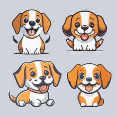 A dog mascot icon logo simple vector art 