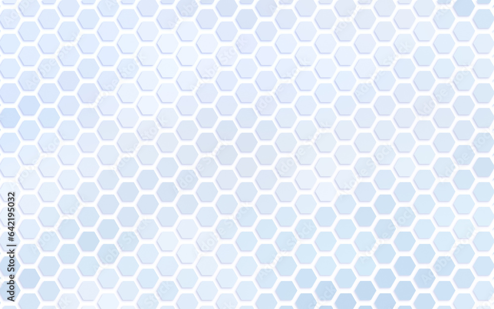 Poster blue and light blue hexagon grid pattern on white. technology, connection and data concept. high res