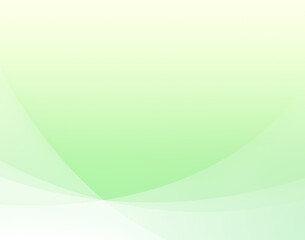 Curved and transparent white layers or lines on light greenish yellow to bright green color gradient background. Abstract and modern high resolution full frame background with copy space.