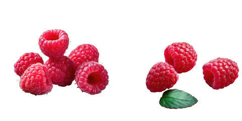transparent background with raspberries