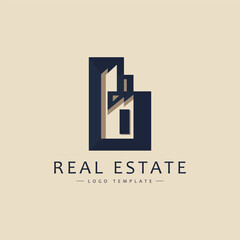 Contemporary real estate brand, modern vector logo template