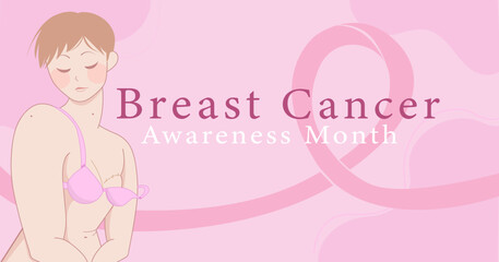 Breast Cancer Awareness Vector Illustration Banner