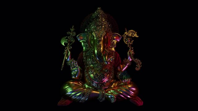 Delight in the colorful rendition of Ganesha with this CGI-enhanced VJ seamless loop. Perfect for VJs and spiritual settings, it brilliantly merges traditional deity portrayal with modern graphics
