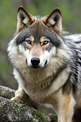 Fototapeta premium wolf portrait in the wild 