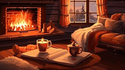 the serenity of the fireplace, a good vacation

