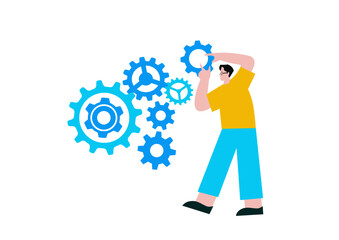 business concept illustration of scenes with business person involved in business activities vector illustration